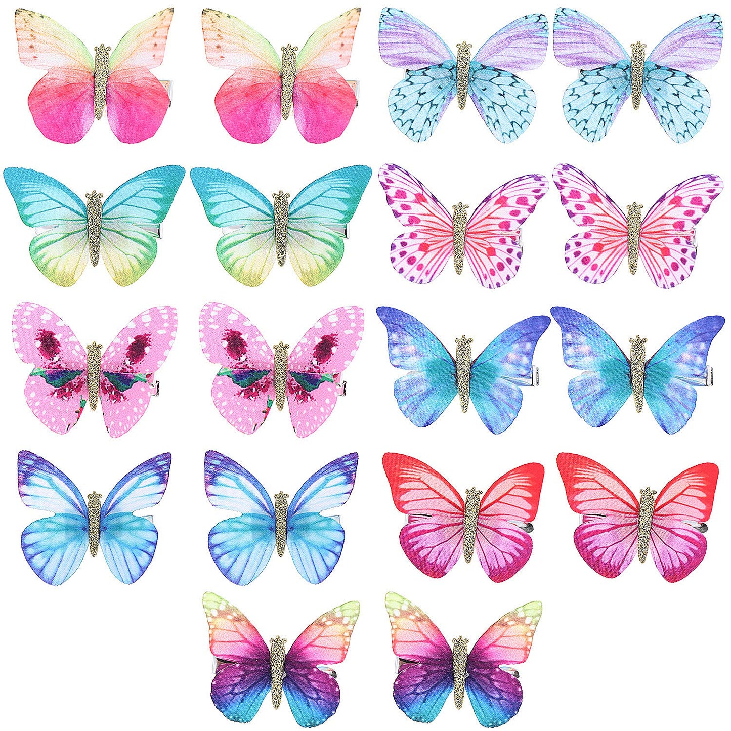 LOCOLO 18Pcs Hair Clips Butterfly Hair Clips Butterfly Snap Clips Barrettes for Toddlers Baby Girl and Women