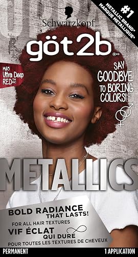 Got2b Metallics Permanent Hair Color, M65 Deep Red