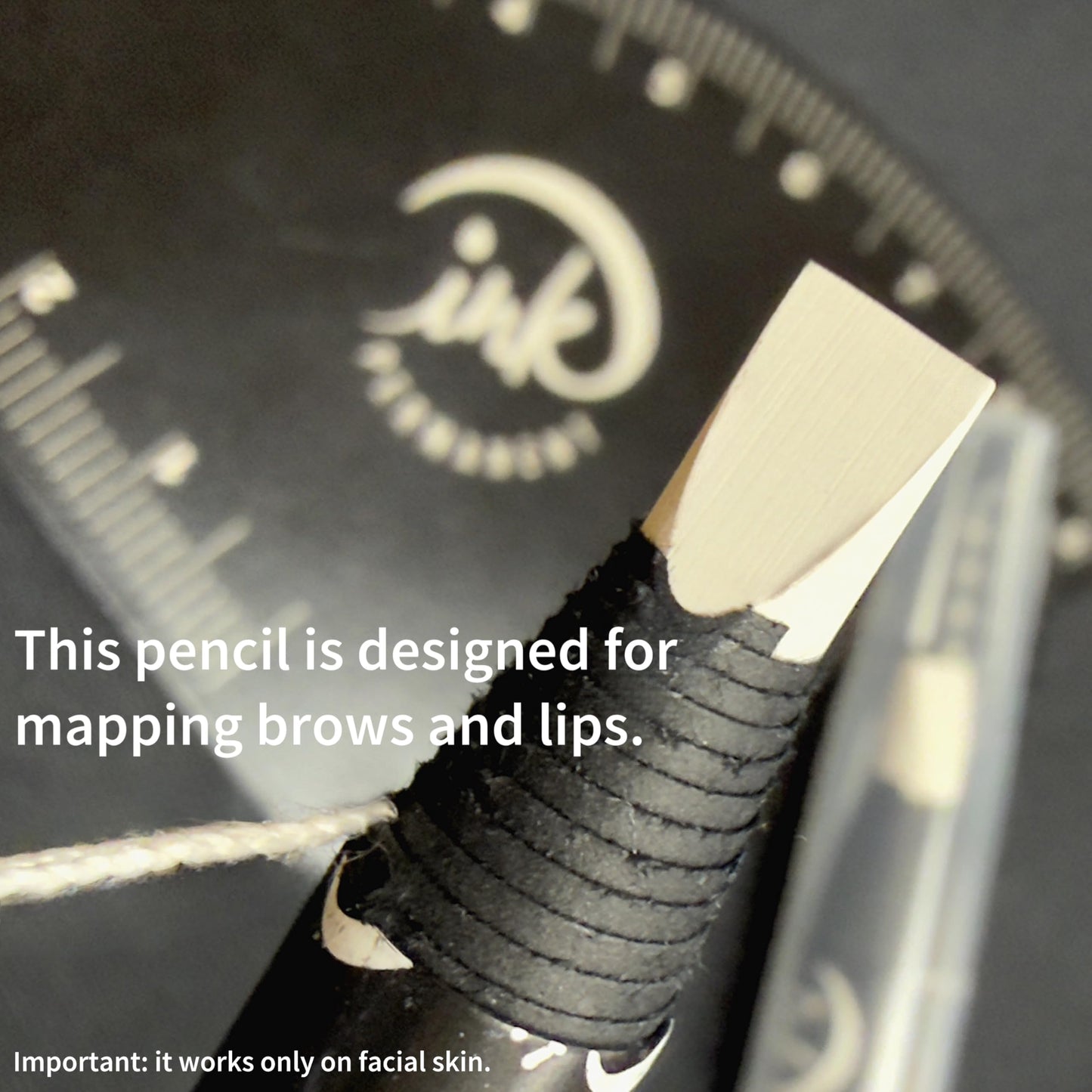 Ink Permanent Brow Mapping Kit with Eyebrow Ruler and 2 White Peeling Pencils - Aluminum Alloy Fan-Shaped Eyebrow Design Tool for Microblading, PMU…