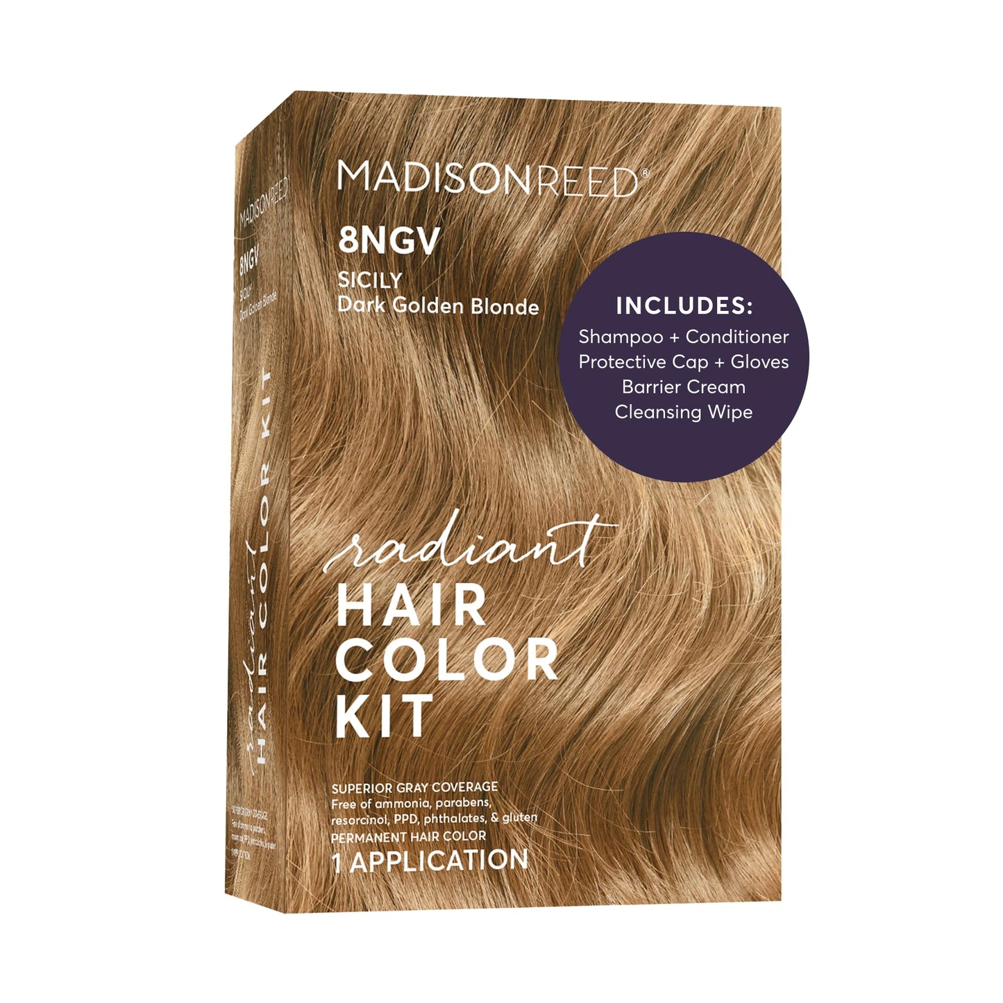 Madison Reed Radiant Hair Color Kit - 8NGV Dark Golden Blonde with Champagne Tones (Sicily), Permanent Hair Dye, Superior Gray Coverage & Dimensional