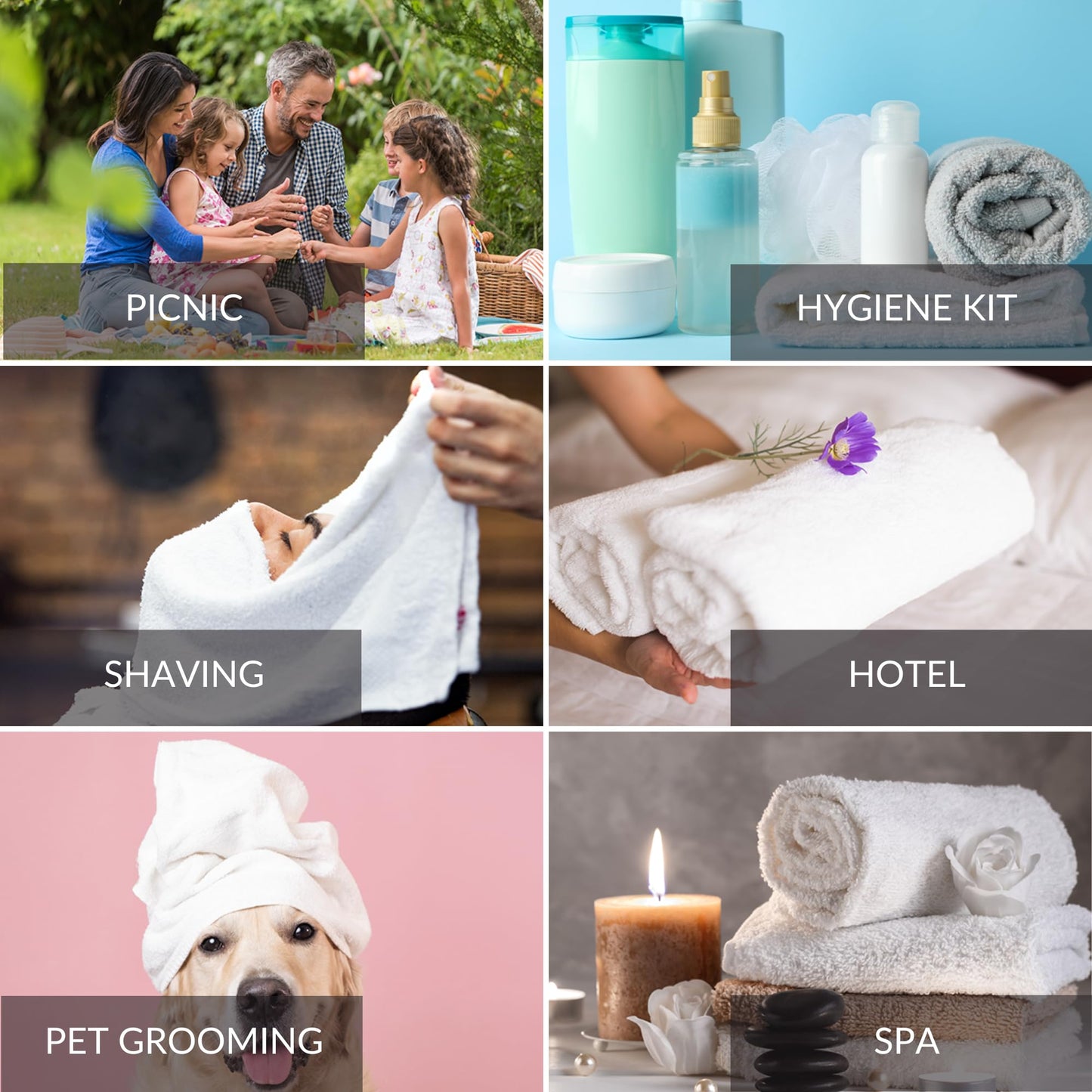 GOLD TEXTILES White Hand Towels 24 Pack (15x25 Inches) Cotton Blend Salon Towels Thin, Light Weight, Quick Drying Spa Towels