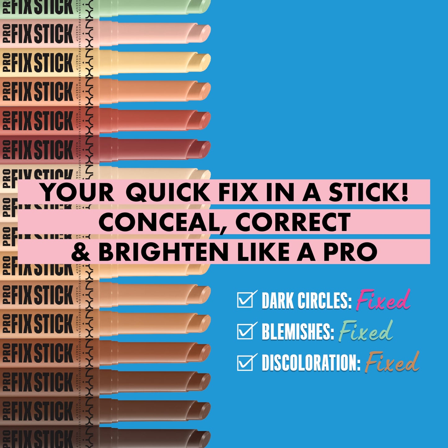 NYX PROFESSIONAL MAKEUP Pro Fix Stick Correcting Concealer, Buildable Medium Coverage Concealer Stick - Deep Walnut (Pack of 2) Beauty and Personal Care NYX PROFESSIONAL MAKEUP