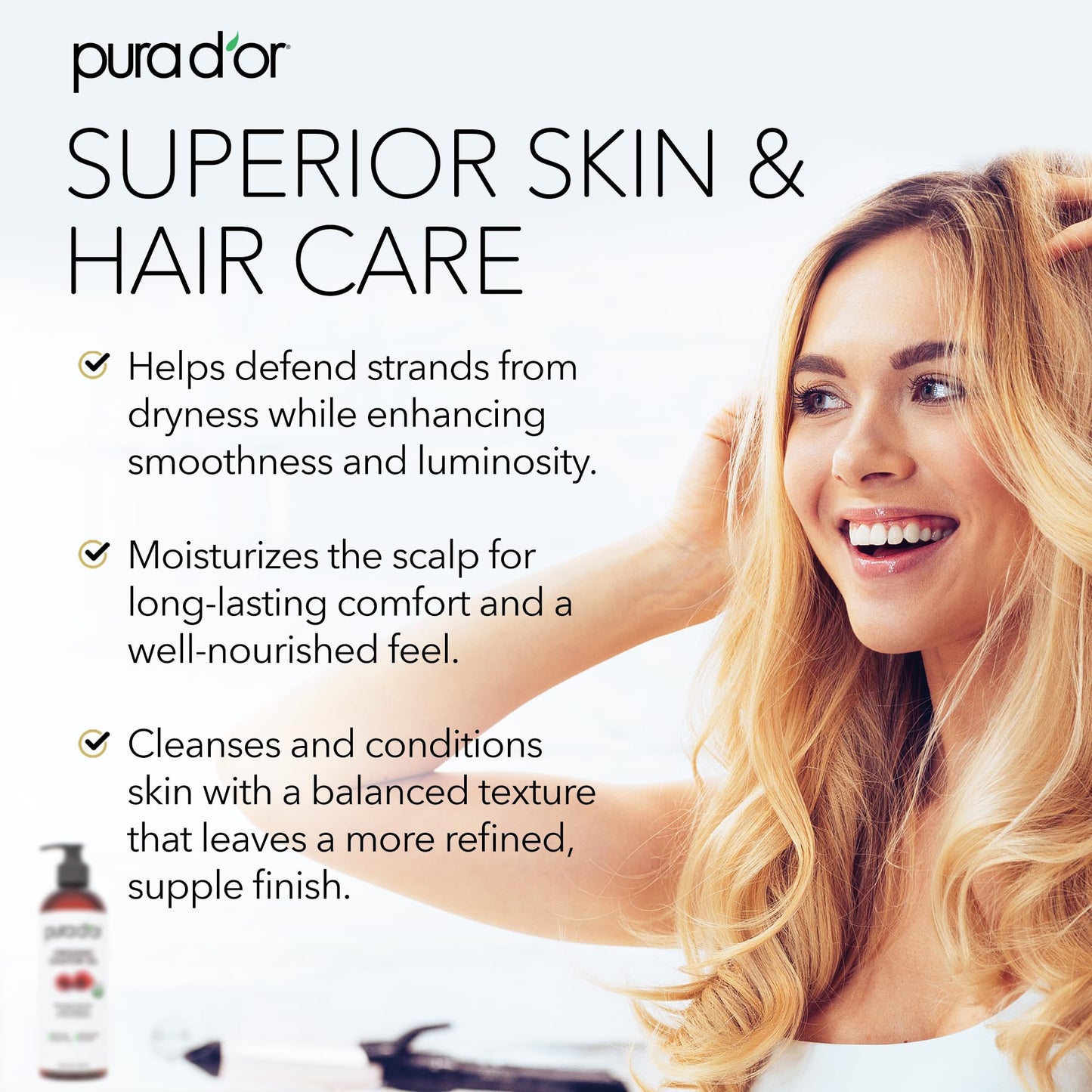 PURA D'OR ORGANIC Castor Oil (16 Oz) Pure Cold-Pressed Hexane-Free USDA Certified