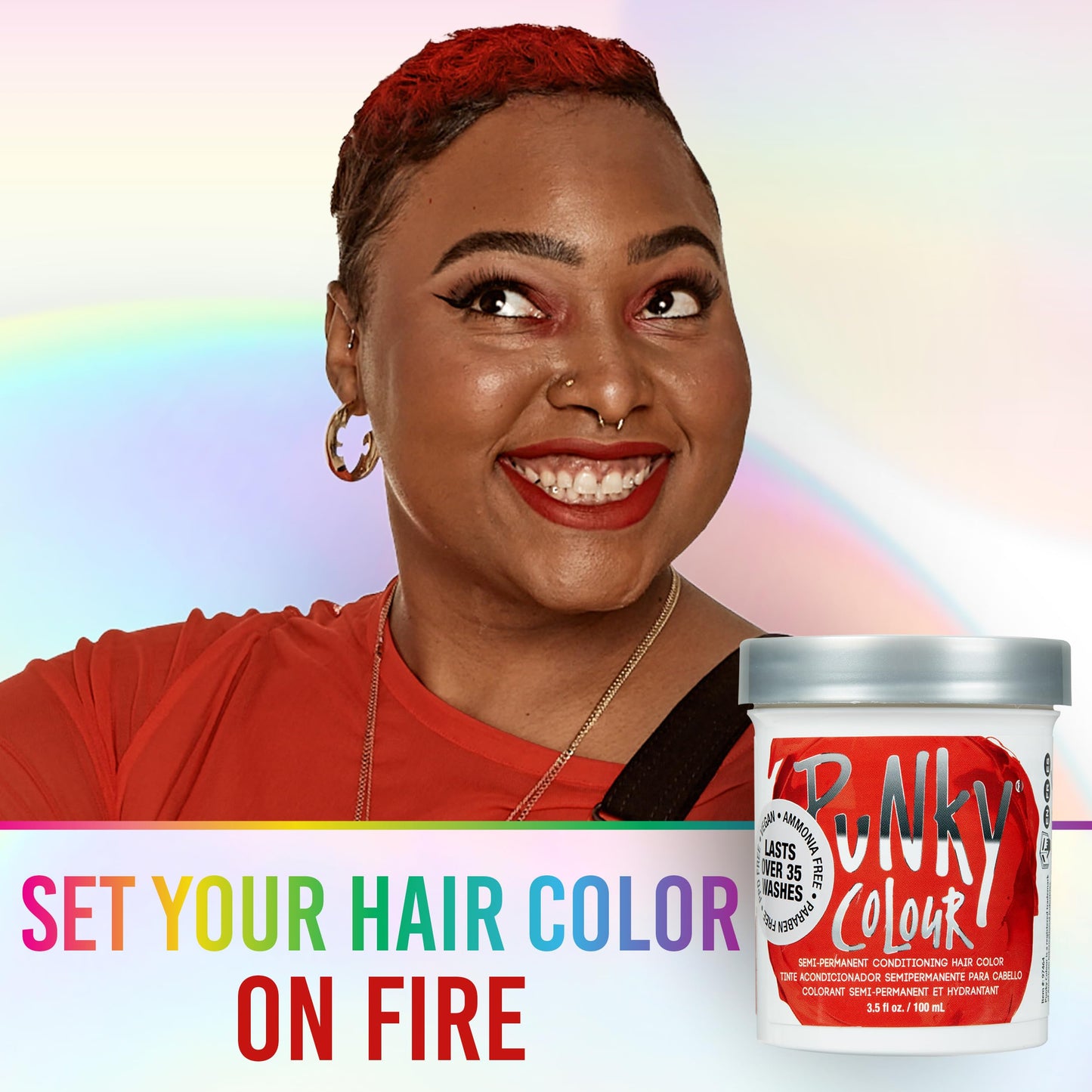 Punky Fire Semi Permanent Hair Color - Vegan & Cruelty-Free Conditioning Hair Dye, Lasts Up to 25 Washes, 3.5 fl oz