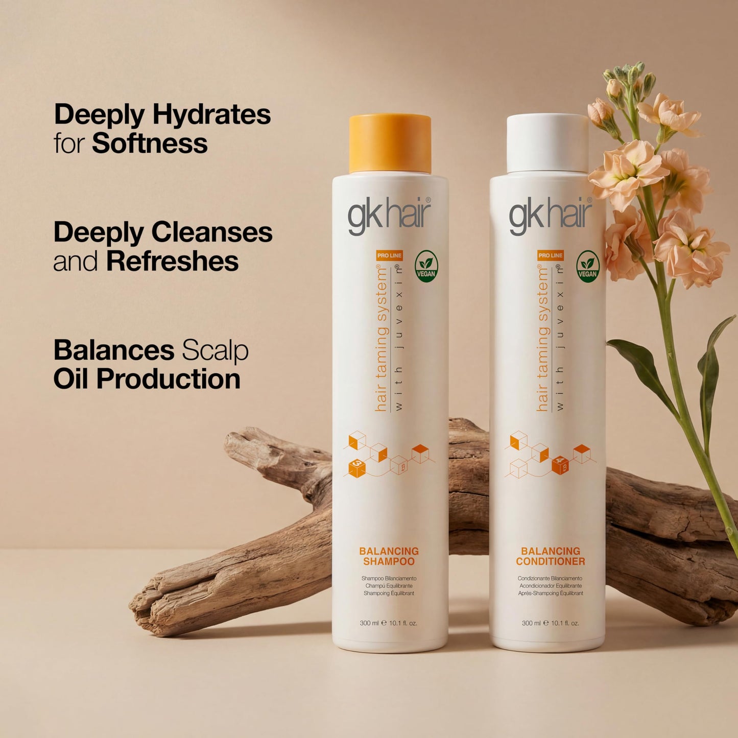 GK HAIR Balancing Shampoo and Conditioner Set for Oily Hair Upto 72-Hour Freshness Best Shampoo and Conditioner for Greasy Scalp Build Up Dirt, Skip