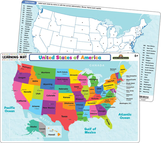 Teacher United States of America Map Learning Mat