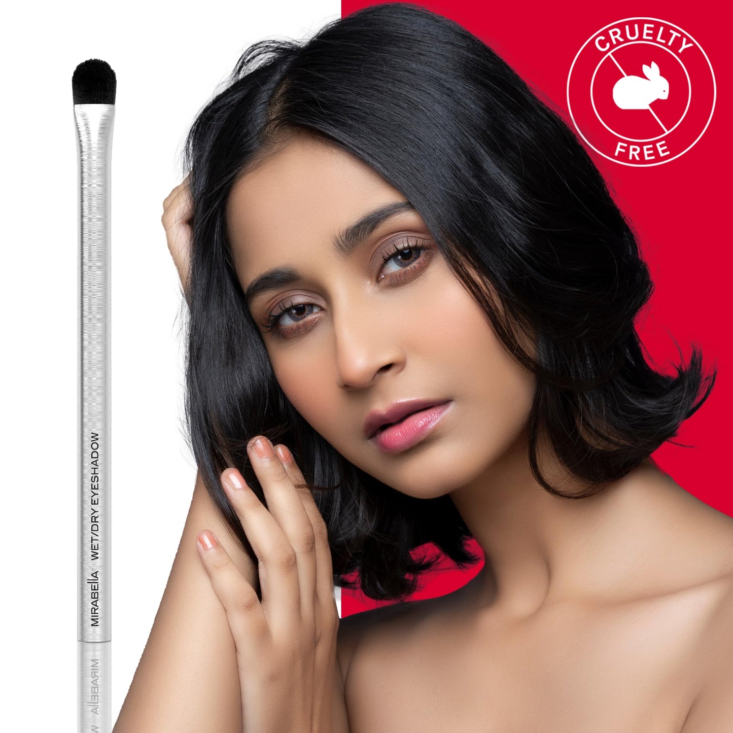Mirabella Wet & Dry Eyeshadow Brush, Premium Professional Makeup Brush Collection, Cruelty-Free Synthetic Bristle Brush, Hand-Sculpted Brushed