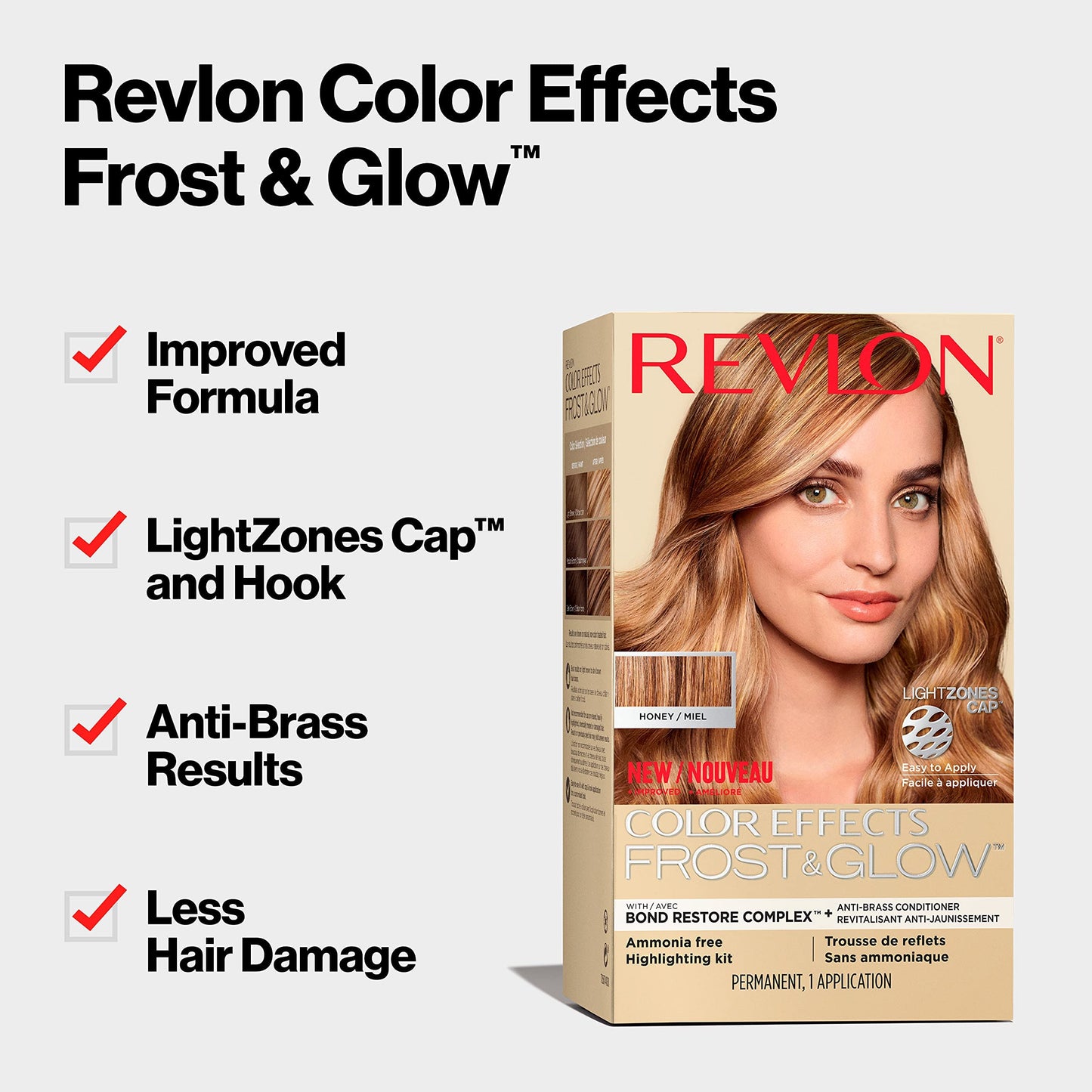Revlon Color Effects Highlighting Kit, Permanent Hair Dye for Balayage, Frosting & Ombre, Ammonia & Paraben Free, 30 Honey, 8 oz