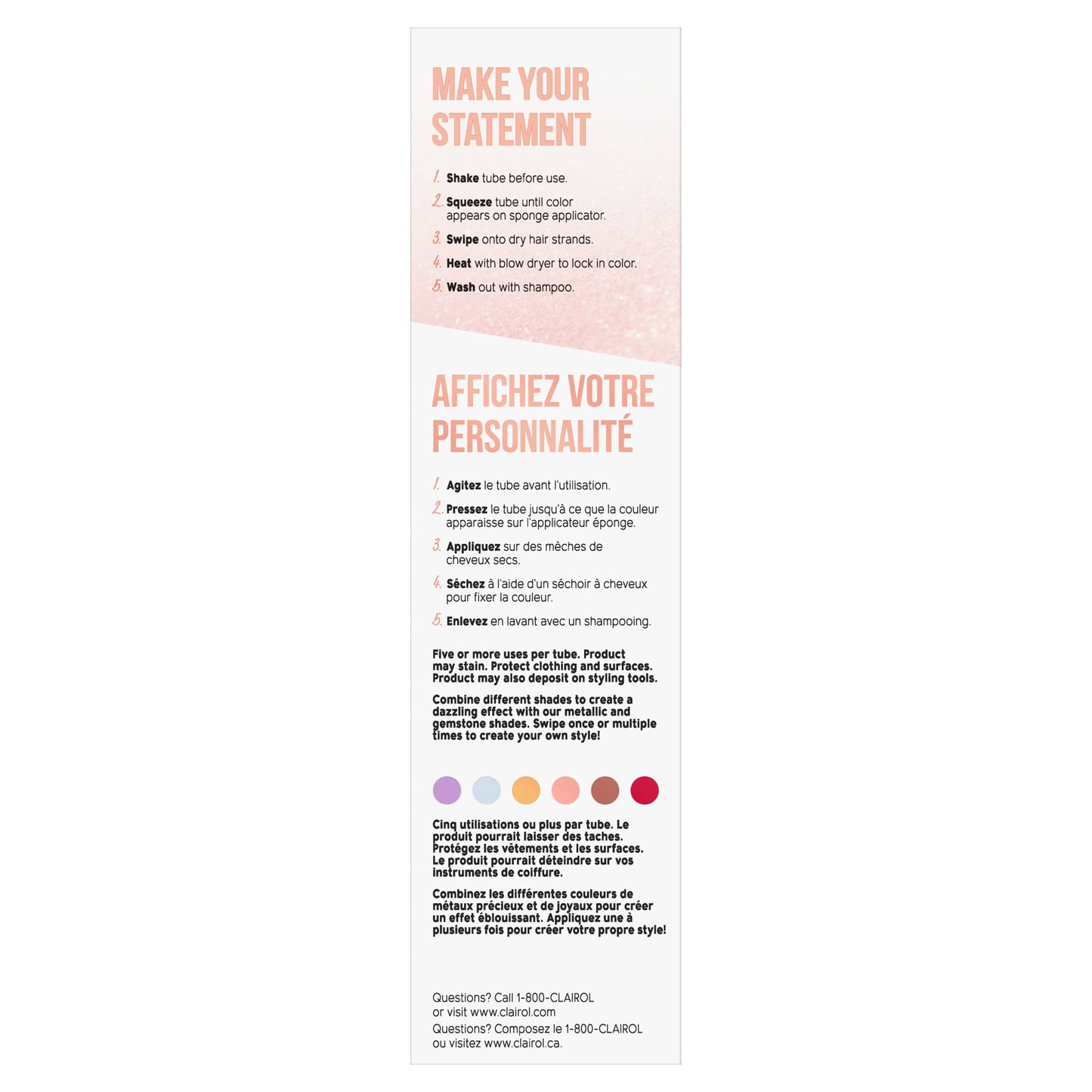 Clairol Color Crave Temporary Hair Color Makeup, Shimmering Rose Gold Hair Color, 1 Count