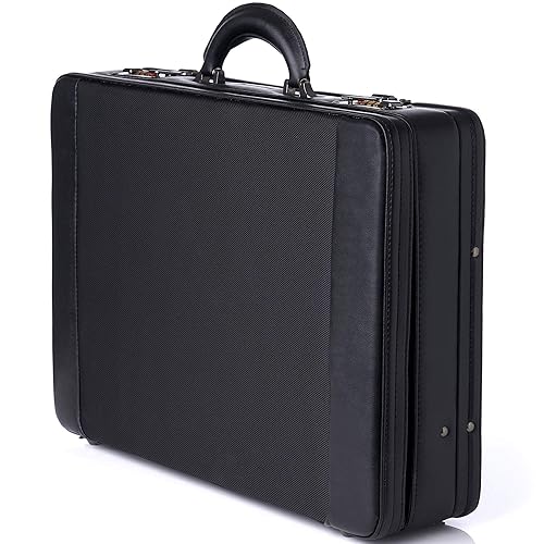 Alpine Swiss Mens Briefcase | Hard Side Business Case | Expandable Attache Case For Men | Dual Combination Locks | Padded Interior | Multi Organizer