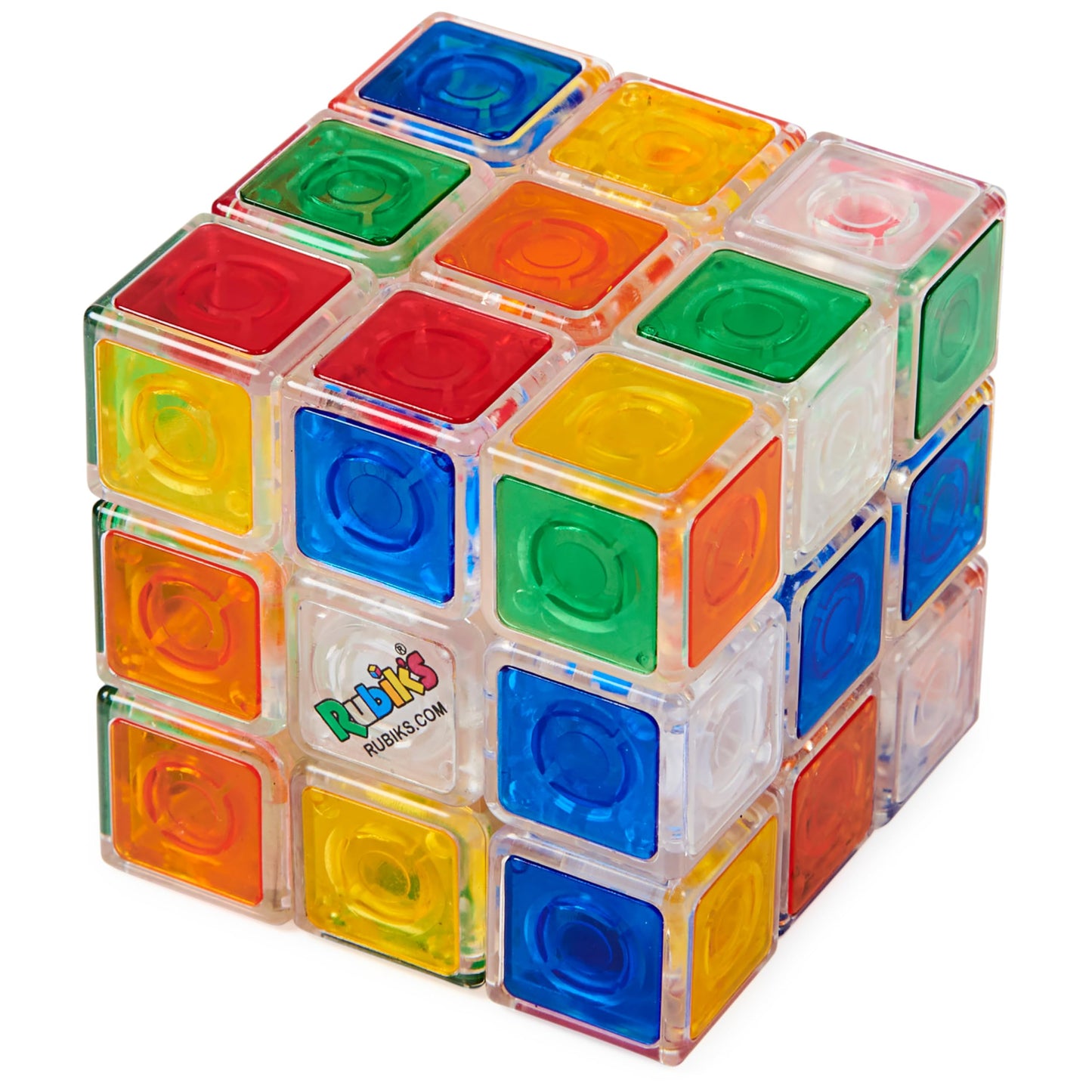Rubik’s Crystal Cube 3x3 – Transparent Color-Matching Puzzle, Twisting Fidget & Brain Teaser Toy for Kids, Teens & Adults Ages 8+