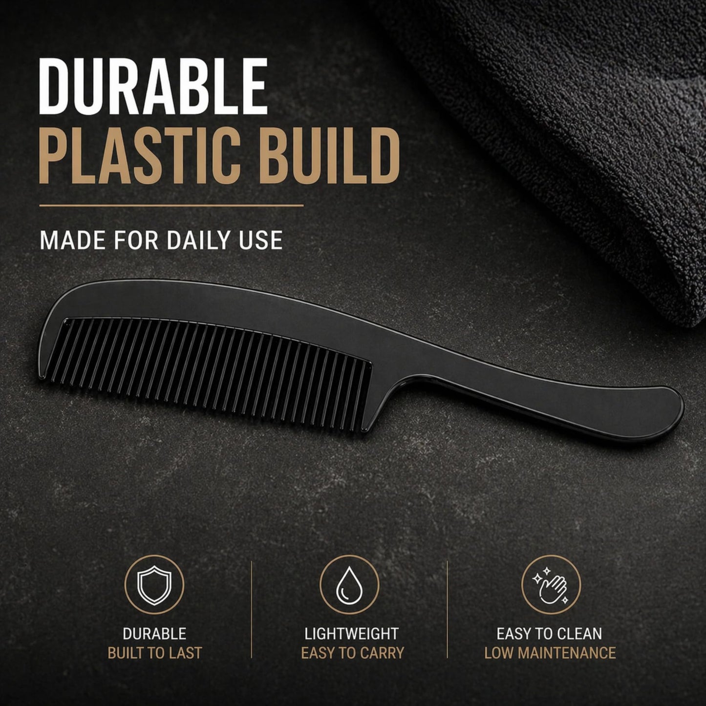 GENTS Mustache & Beard Comb or Fine Tooth Black Comb for Men Travel Comb 4.7" Pocket Size Fine Tooth Plastic Comb for Grooming, Styling & Daily Use (2 Beauty and Personal Care G.B.S