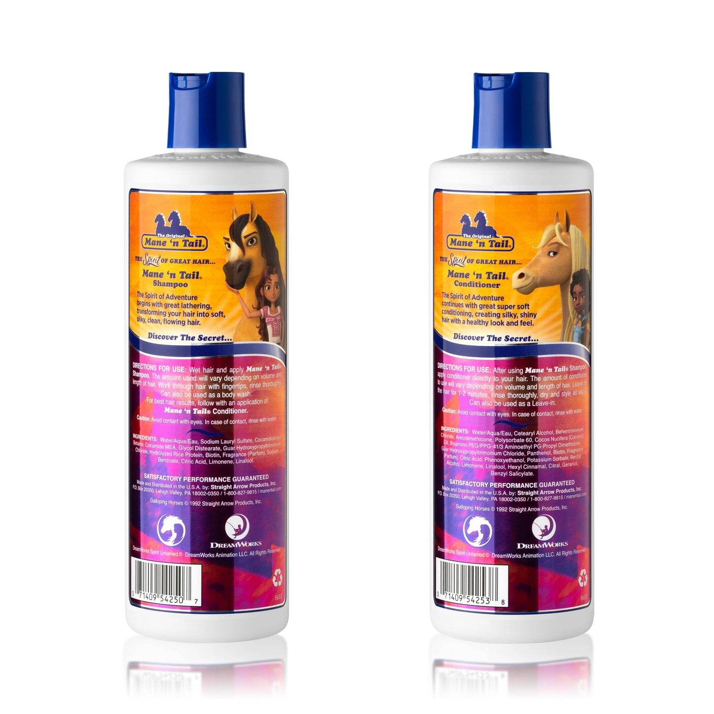 Mane 'n Tail Spirit Untamed Shampoo & Conditioner Set - Caramel Apple Scented, Gentle Coconut Oil Formula for Soft, Silky Hair (11.02 oz)