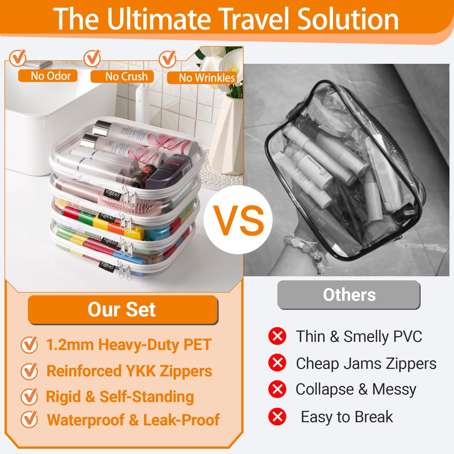 YQBRAO Clear Hard Shell Organizer Set, 2-Pack, White Beauty and Personal Care YQBRAO