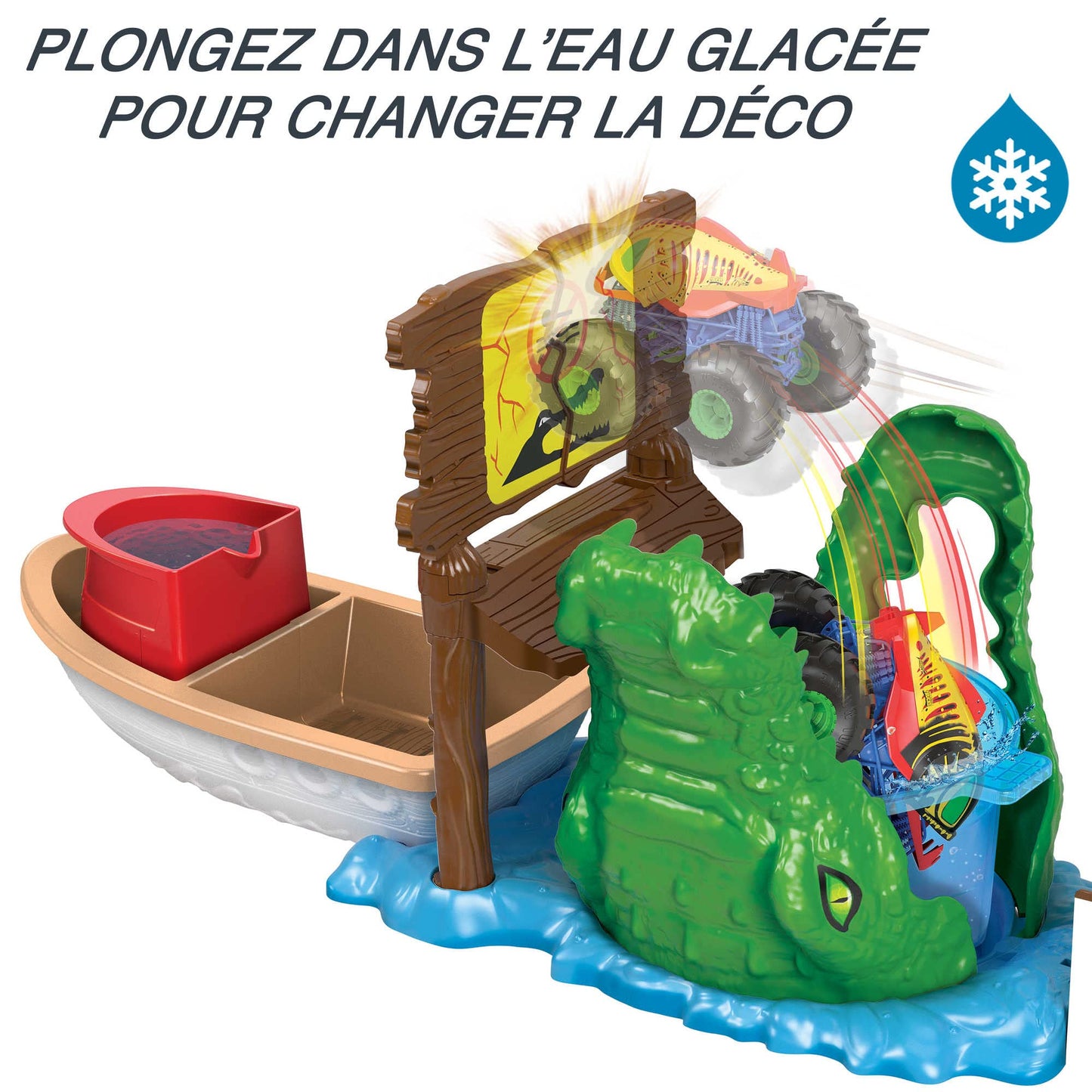 Hot Wheels Monster Trucks Color Shifters Play Set Track for Water Color Changing Toy Cars, Gift +4 Years (Mattel HGV14)