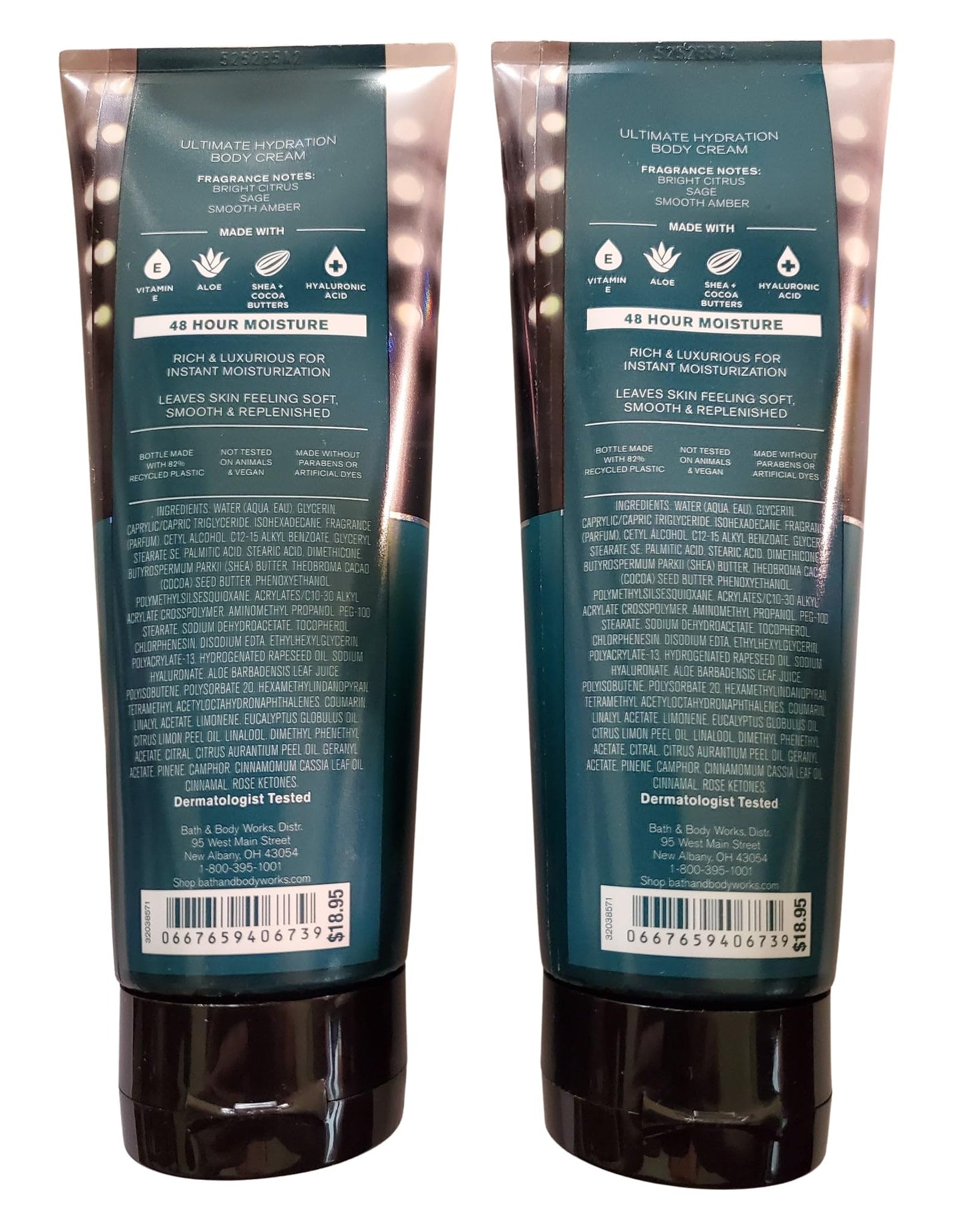 Bath & Body Works Men's Football Season Ultimate Hydration Body Cream 8 Ounces Pack of 2