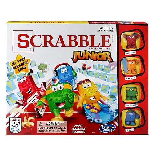 Hasbro Gaming Scrabble Junior Board Game | 2-4 Players | Family Educational Word Games for Kids | Back to School Gifts for Classroom | Ages 5+