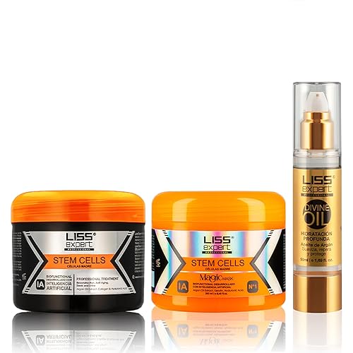 Liss Expert Stem Cells Smoothing Treatment 8.45 oz (ONE shoulder length app) and Magic AI Mask, 8.45 oz Set Hyaluronic Acid, Collagen, Argan Oil