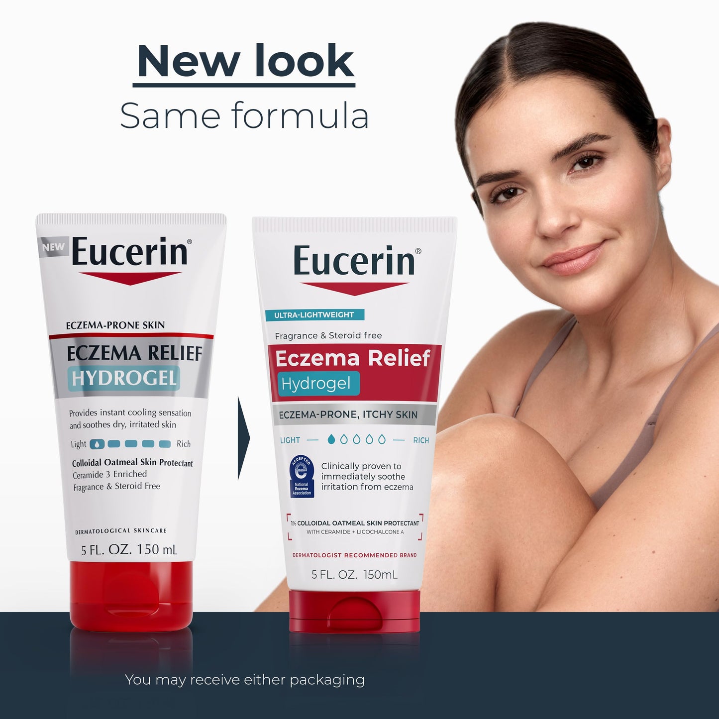 Eucerin Eczema Relief Hydrogel for Dry, Itchy, Eczema-Prone Skin, Fragrance Free and Steroid Free Body Moisturizer for Dry Skin, 5 Fl Oz Tube