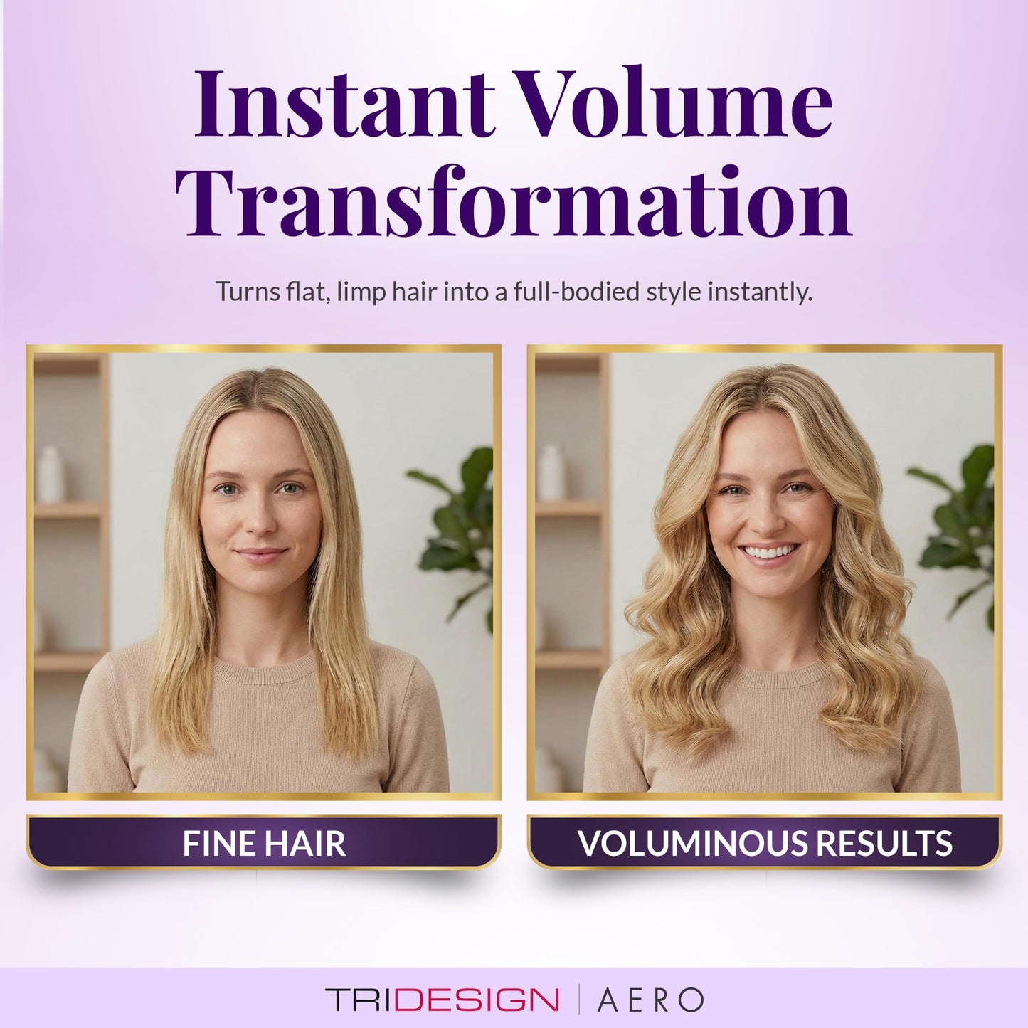 TRIDESIGN Aero Body Infusion Volumizer - Achieve Maximum Volume & Enhanced Texture, Weightless Formula for Root Lift & Fullness, Adds Body & Shine
