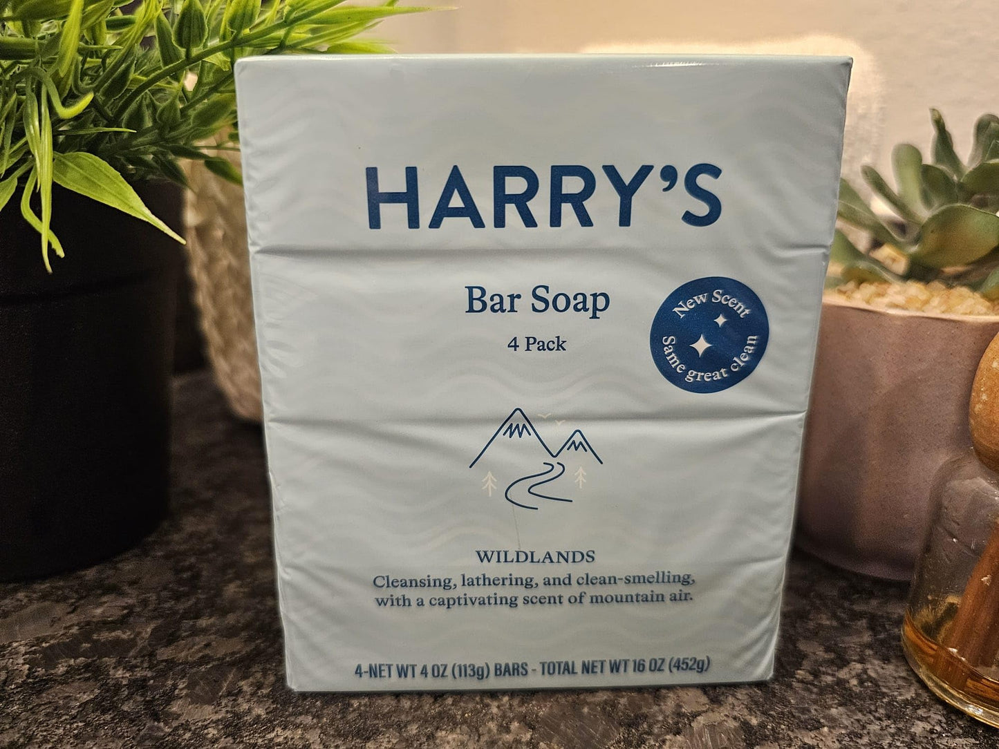 Harry's Wildlands Bar Soap, 4 Pack, 4 Oz Each, Blue