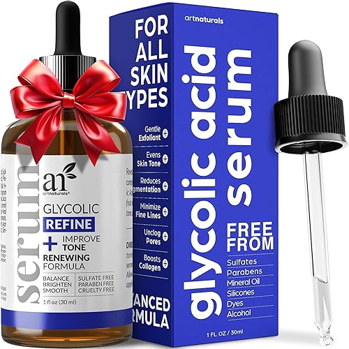 artnaturals Glycolic Serum - Face Serum - Vitamin C and Aloe Vera - Exfoliates and Minimizes Pores, Reduce Acne, Breakouts, and Appearance of Aging