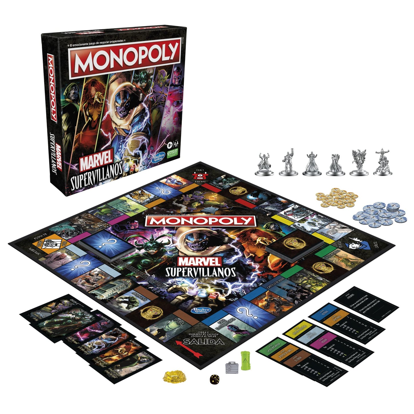 Monopoly: Marvel Super Villains Edition Board Game for Families and Kids Ages 8 and Up, Marvel Game for 2-6 Players