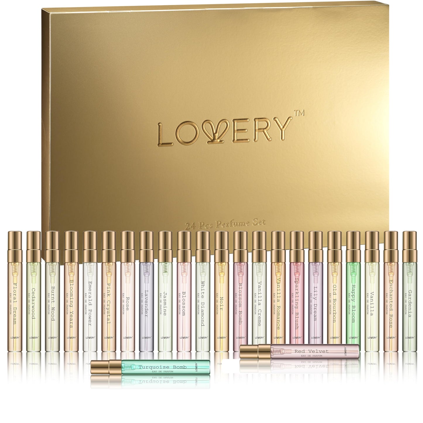 LOVERY 24-Piece Beauty Perfume Sets Gifts Set, Unique Gifts for Women - Mothers Day Gifts for Mom, Wife, Teen Girls, Floral Fragrance Sampler