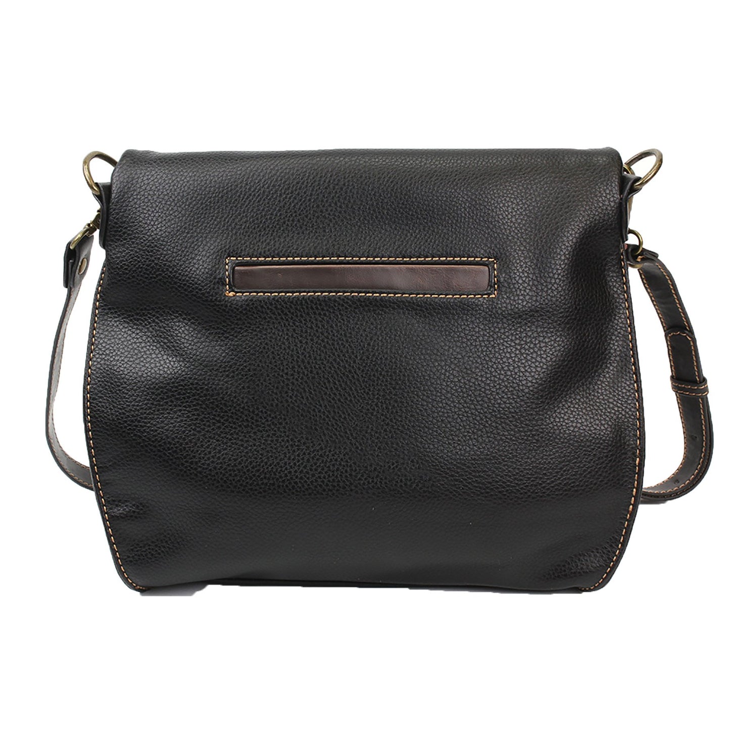 Chala Charming Crossbody Bag With Flap Top and Zipper Black Cross-Body Purse or Shoulder Handbag with Metal Chain - Bird