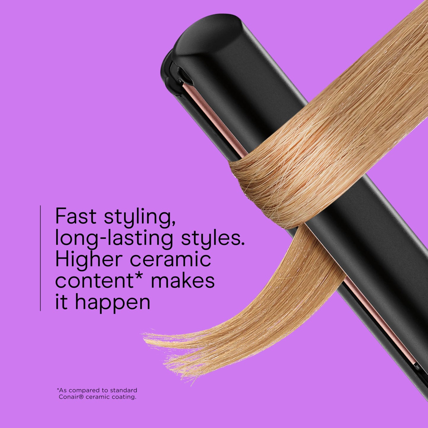 INFINITI PRO CONAIR Rose Gold Ceramic Flat Iron Hair Straightener, 1-Inch Flat Iron with Extra-Long Plates, including a Floating Plate, Advanced Heat