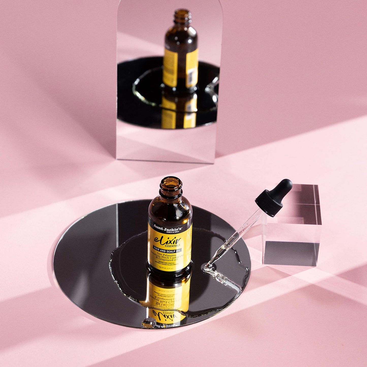 Aunt Jackie's Elixir Essentials Hair & Scalp Oil, Saw Palmetto, Jamaican Black Castor Oil & Grapeseed Oil, Nourishes, Thickens & Supports Hair