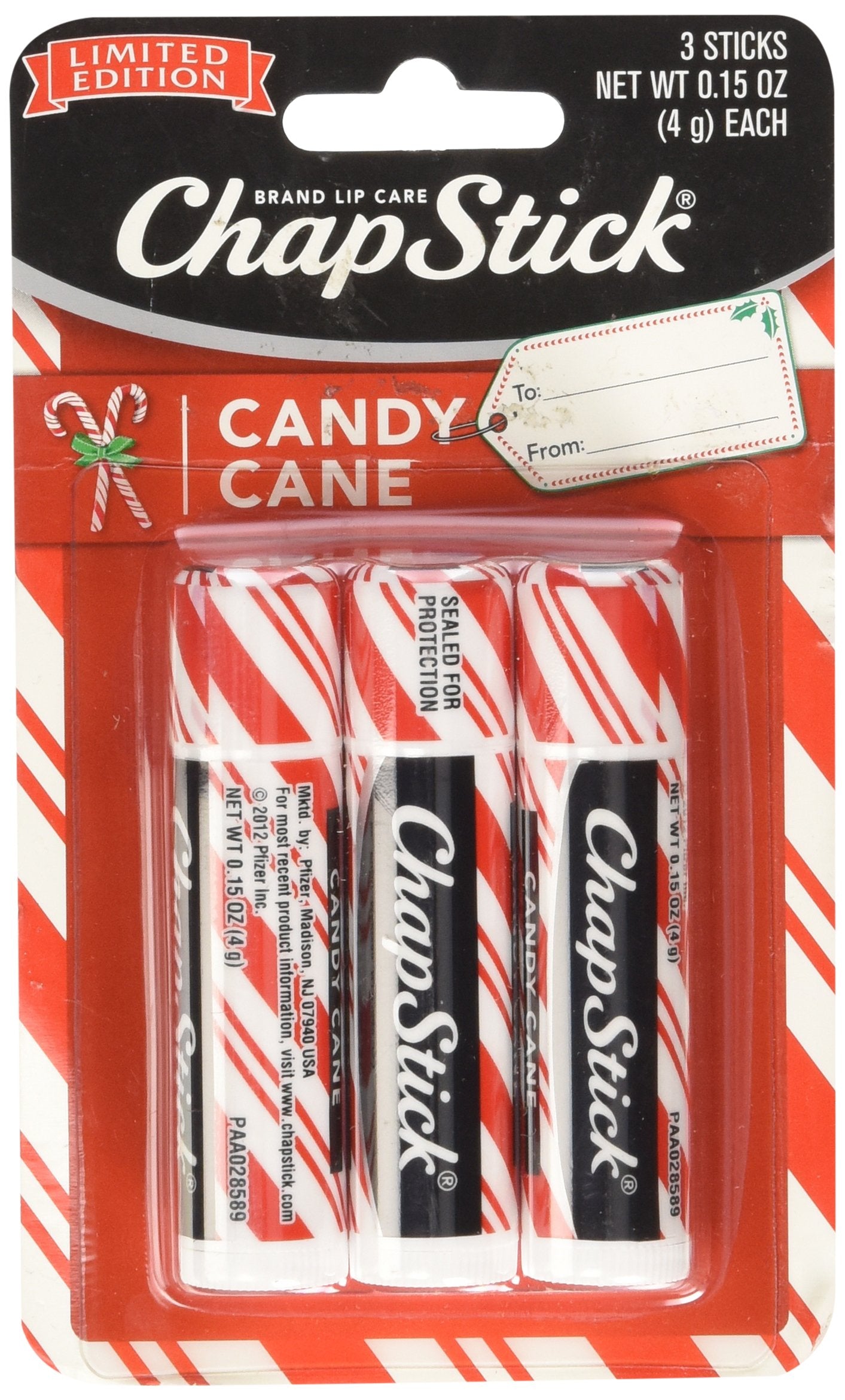 Chapstick Limited Edition Candy Cane a Pack of 3