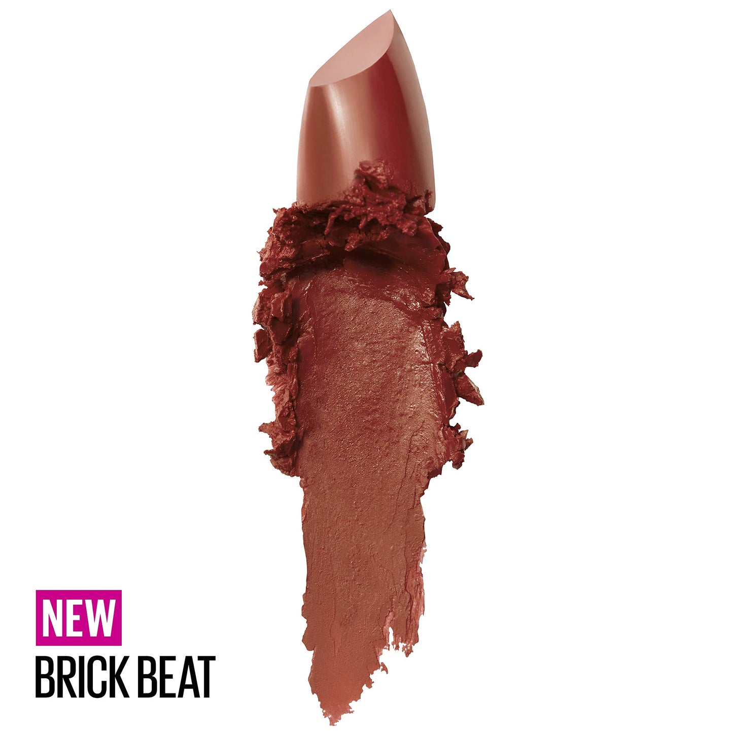 Maybelline Color Sensational Lipstick, Lip Makeup, Cream Finish, Hydrating Lipstick, Nude, Pink, Red, Plum Lip Color, Brick Beat, 0.15 oz; (Packaging