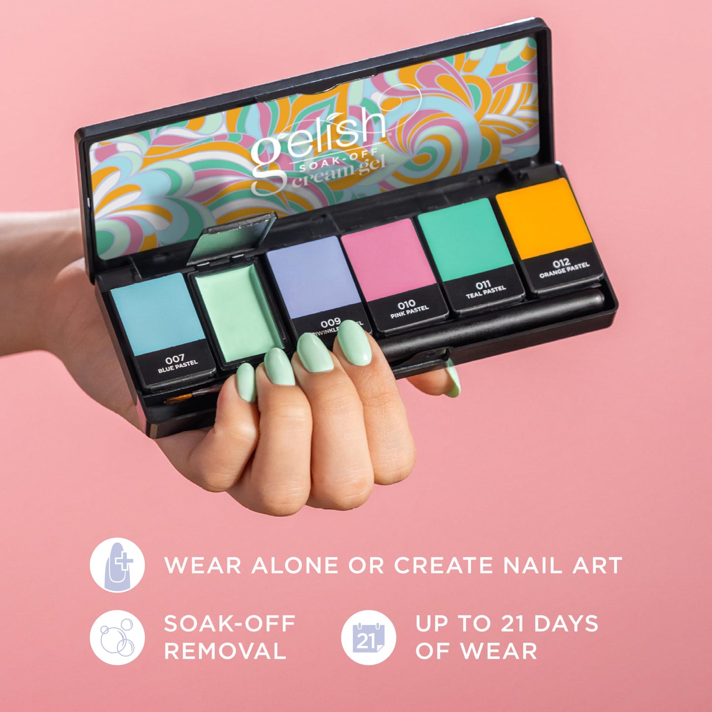 Gelish Cream Gel Soak-Off Solid Gel Polish with Brush - Pretty Pastels Palette Beauty & Personal Care Gelish
