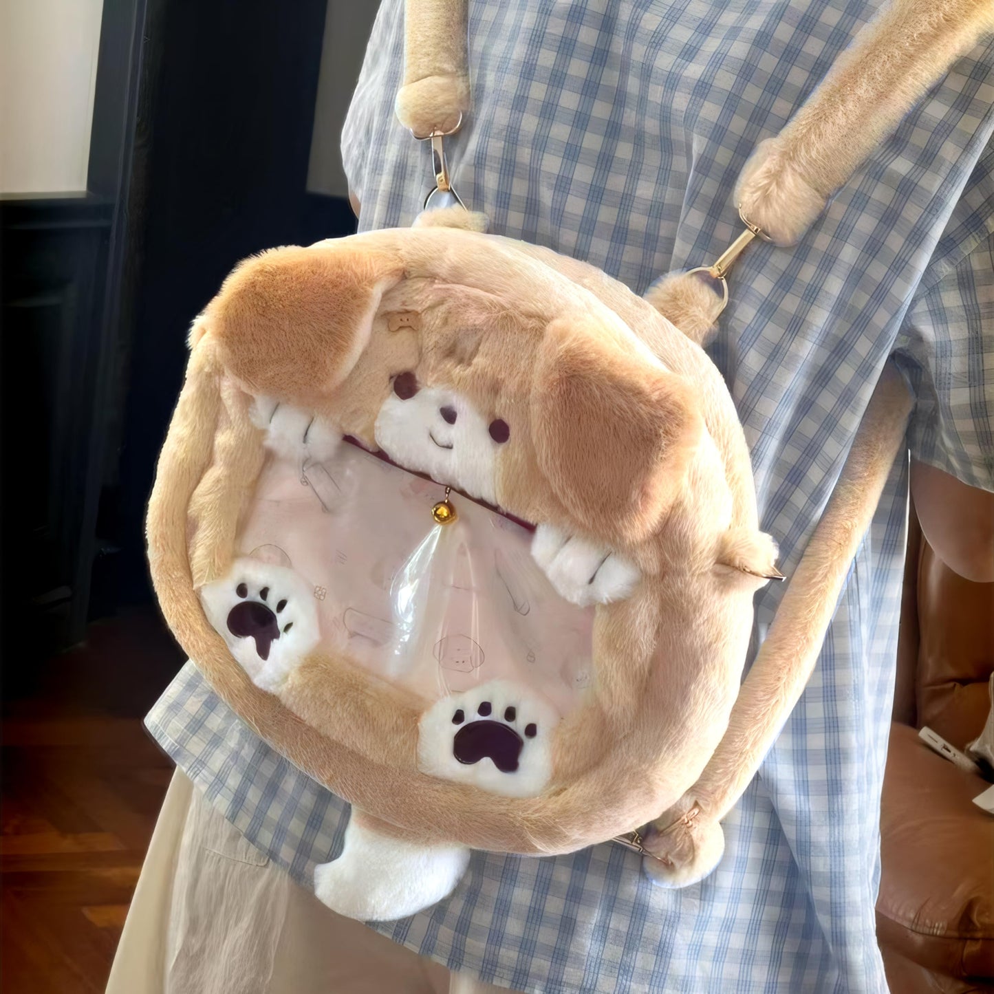 Lifelix Kids Backpack Plush Dog Ita Bag Shoulder Crosssbody Cartoon Stuffed Animal Backpack for Girls