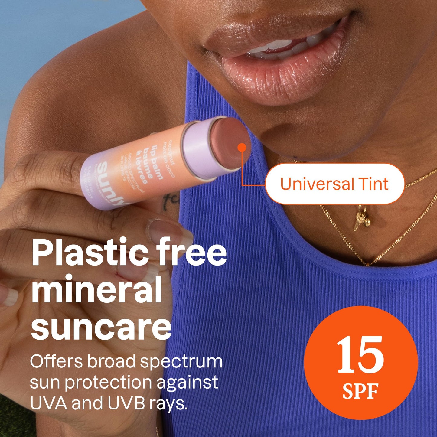 ATTITUDE Plastic-free Lip Balm with Sun Protection SPF 15, EWG Verified, Plant- and Mineral-Based Ingredients, Vegan and Cruelty-free, Coconut, 0.3 Oz