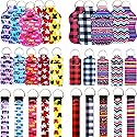 PUEZOKLY 40pcs Travel Bottles Key chain Set with Wristlet Chapstick Holders keychain Hand Sanitizer Holder Keychain with Empty Bottles