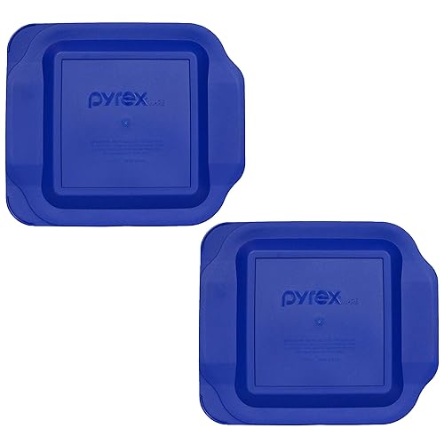 Pyrex 222 2qt Blue food storage replacement Lid (2-Pack) - Made in the USA