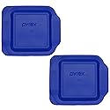 Pyrex 222 2qt Blue food storage replacement Lid (2-Pack) - Made in the USA