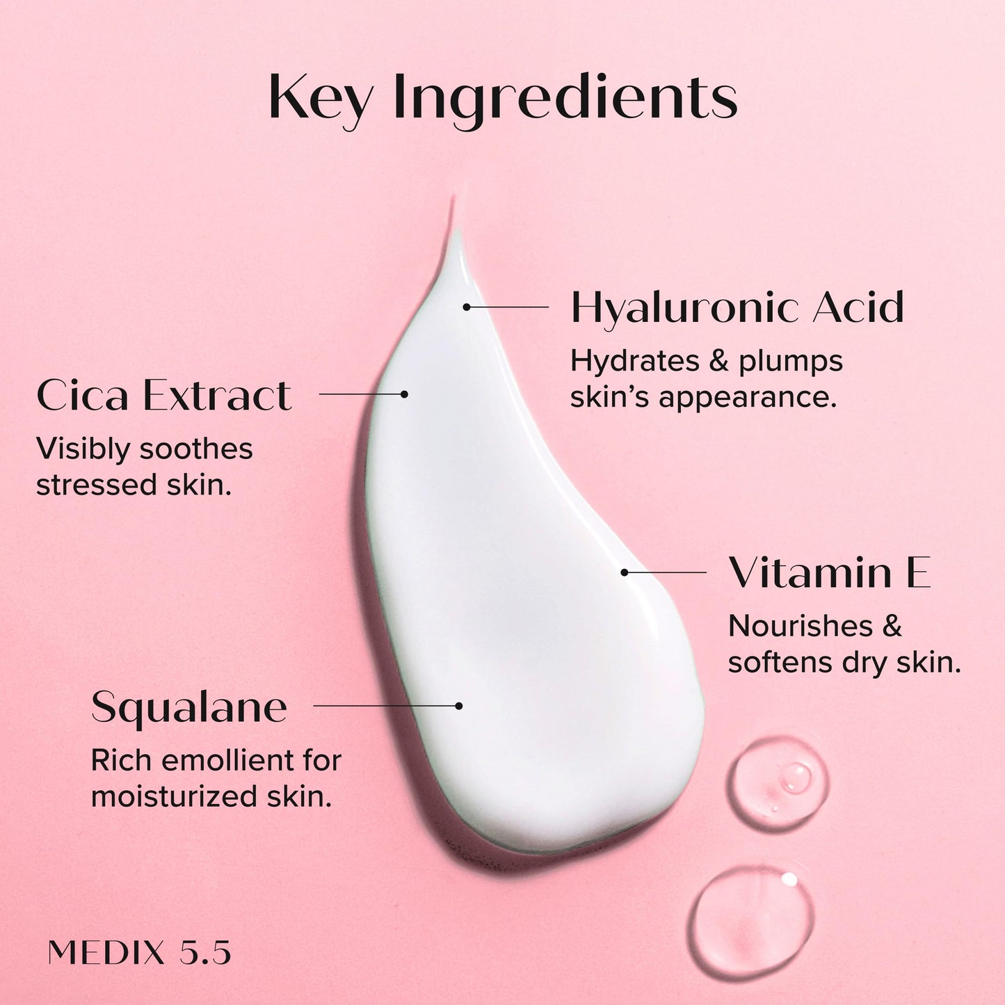 Medix 5.5 Hyaluronic Acid + Vitamin E Cream Body Lotion & Face Moisturizer | Hydrating Dry Skin Firming Lotion Minimizes Look Of Wrinkles, Stretch