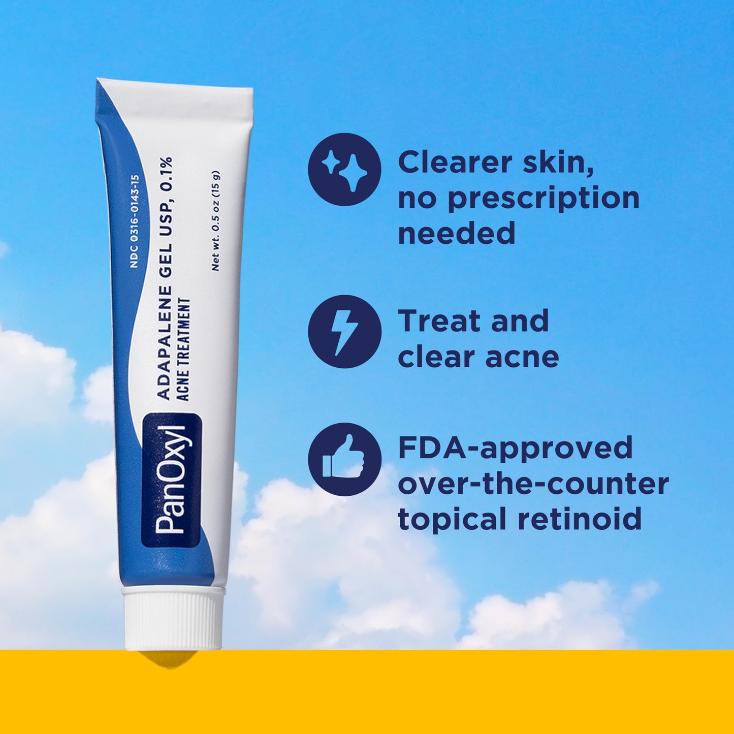 PanOxyl Adapalene 0.1% Leave-On Gel, Retinoid Gel Acne Treatment, 30-Day Supply, Acne Prone Skin, Oil, Fragrance, and Paraben Free, 0.5 oz Beauty and Personal Care PanOxyl