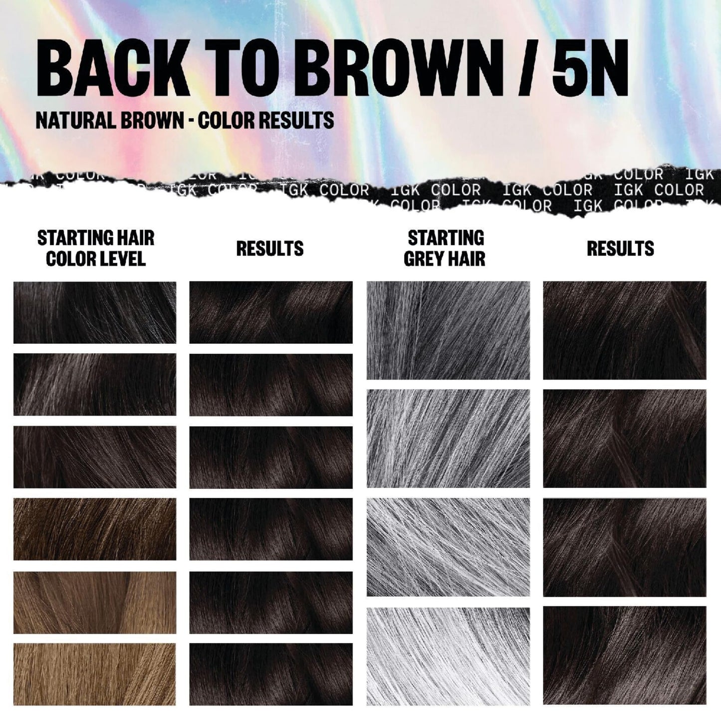 IGK Permanent Hair Color Kit | 5N Back To Brown Natural Brown | Salon-Quality Permanent Hair Dye | 100% Gray Hair Coverage | Ammonia-Free Color