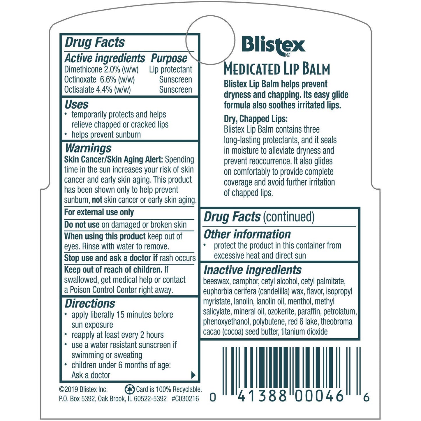Blistex Medicated Lip Balm, 0.15 Ounce 3-Count (Pack of 12, 36 Count Total)