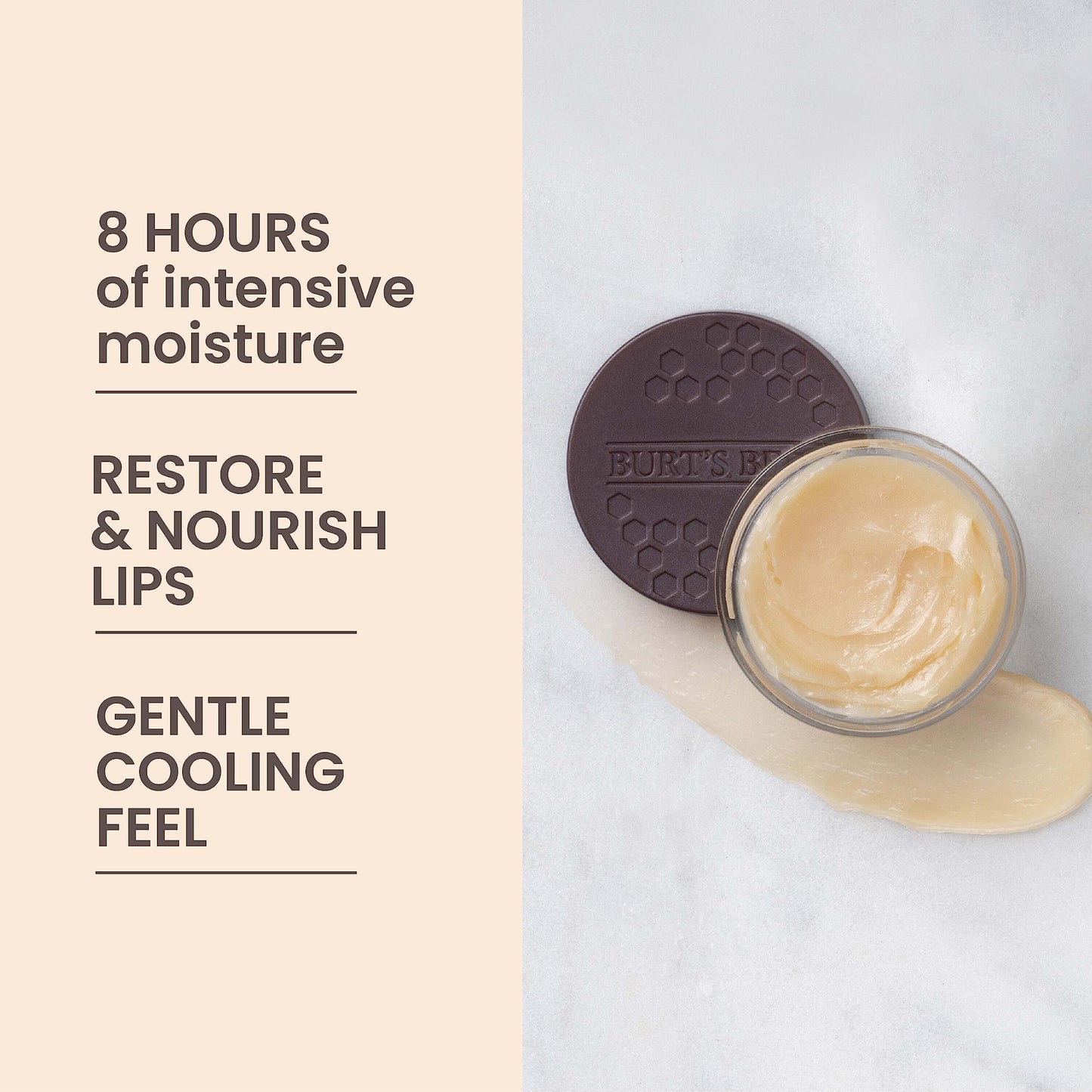 Burt's Bees Original Overnight Intensive Lip Treatment, Moisturizing, Restorative, Reduces Fine Lines, Vitamin E, Ceramides Oils, Natural Origin Lip