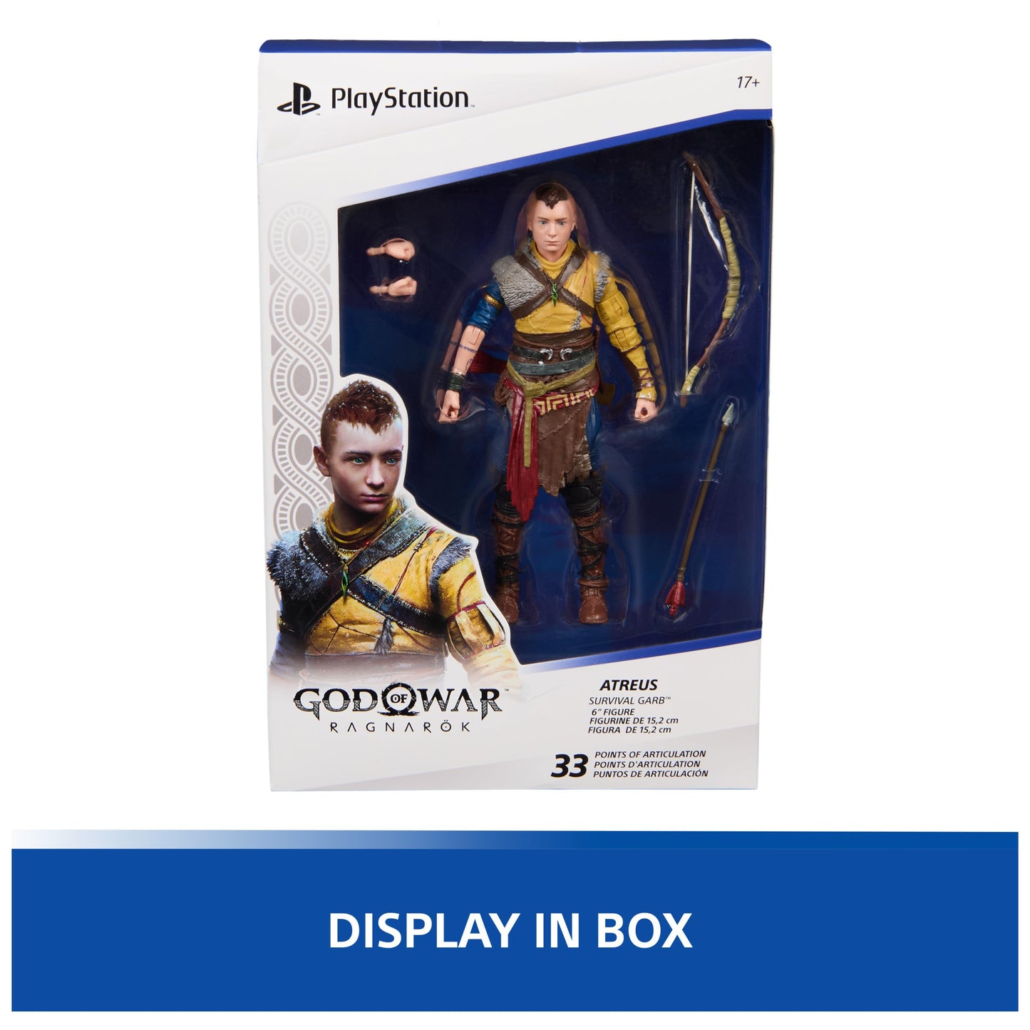 PlayStation God of War Ragnarok, 6” Atreus Action Figure with 4 Accessories, The Shapes Collection, for PS5 Fans & Collectors Ages 17+