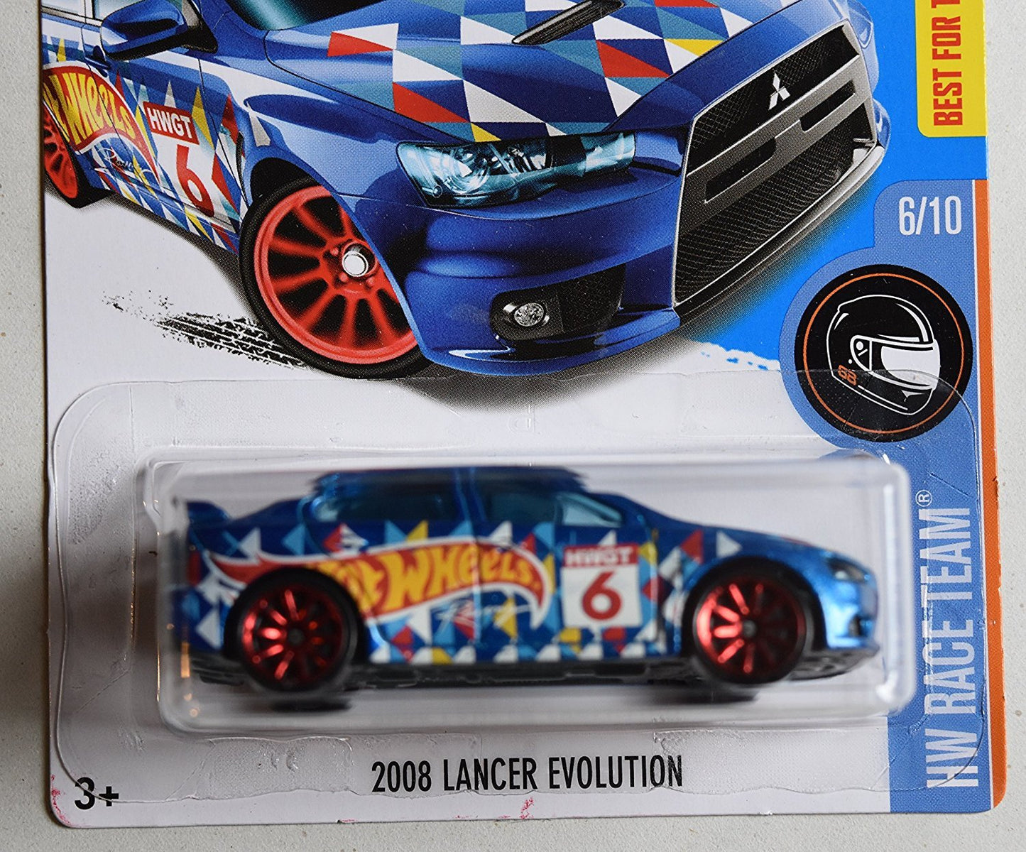 Hot Wheels 2016 HW Race Team 2008 Mitsubishi Lancer Evolution 6/250, Blue