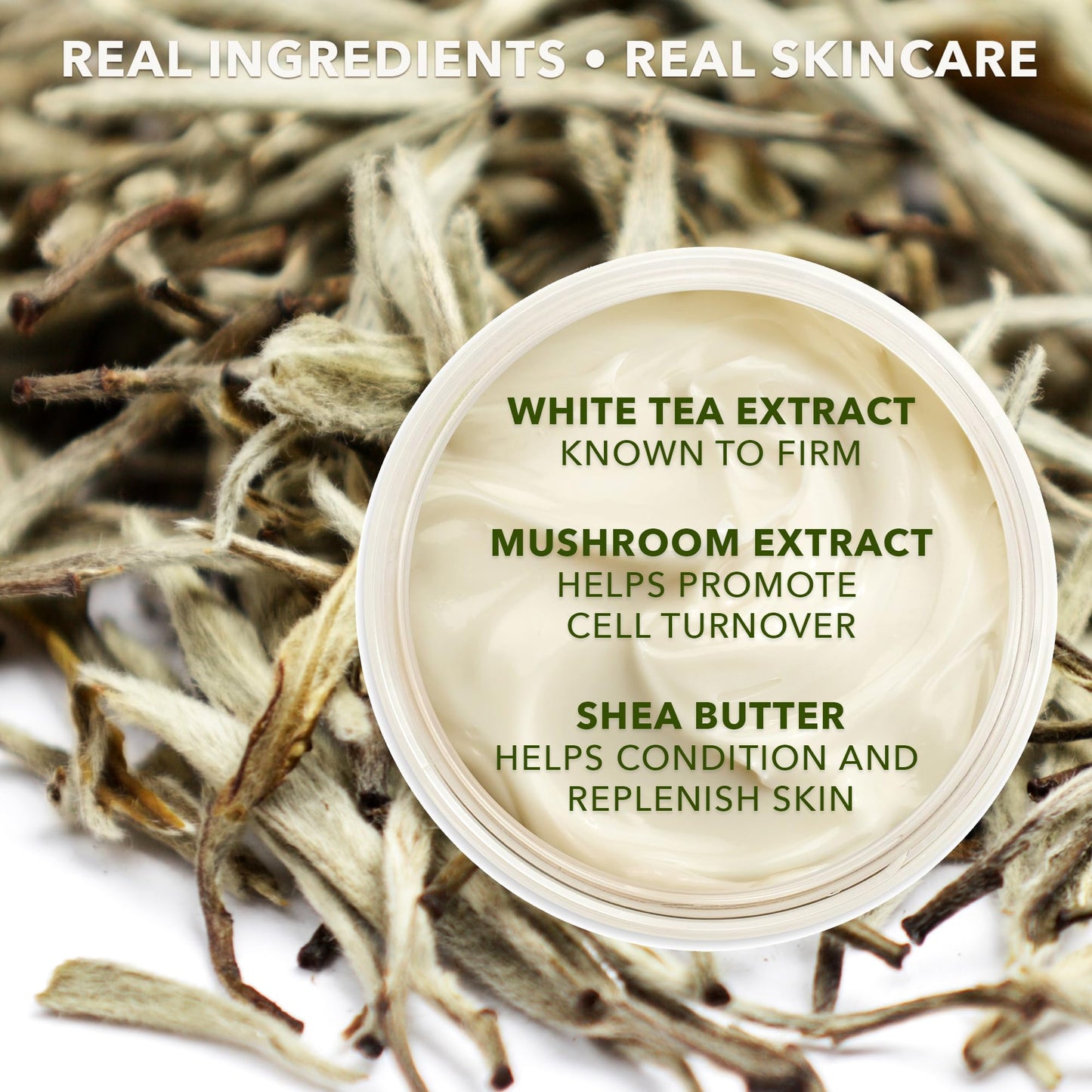 Earth To Skin Tea Time White Tea Day Cream - Hydrating Face Moisturizer with Hyaluronic Acid, Shea Butter & Glycerin - 4.0 fl oz