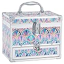 Hododou Girls Jewelry Box Organizer with Drawer & Mirror, Mermaid Tail Style Lockable Storage Case for Kid or Little Girls Jewelry and Hair…
