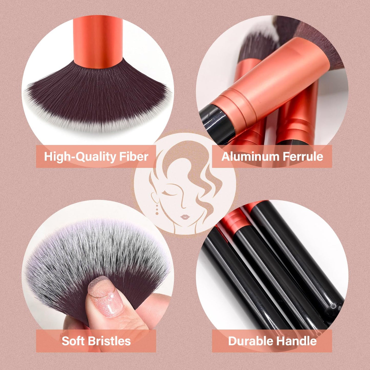 Makeup Brushes Set, Mlemle Professional 25 Pcs Makeup Kit, Include Foundation Powder Blush Concealers Eye shadows 21 Pcs Makeup Brushes and 2 Powder Beauty and Personal Care Mlemle