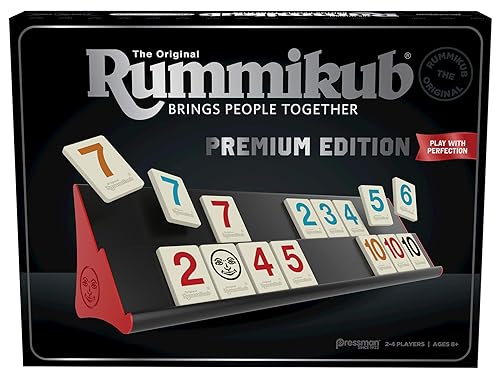 Rummikub Premium Edition by Pressman - Features Racks - Large Number Engraved Tiles and a Storage Bag for The Ultimate Rummikub Experience by…